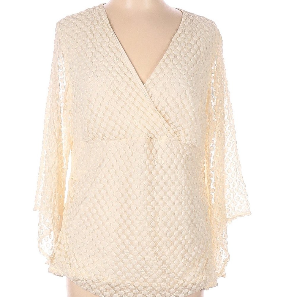 Style & Co.  Lace Bell Sleeve V-Neck Top